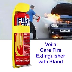 Fire Extinguisher for Car & Home 500ml | Portable Compact Fire Safety Extinguisher with Mounting Stand | Pack of 2