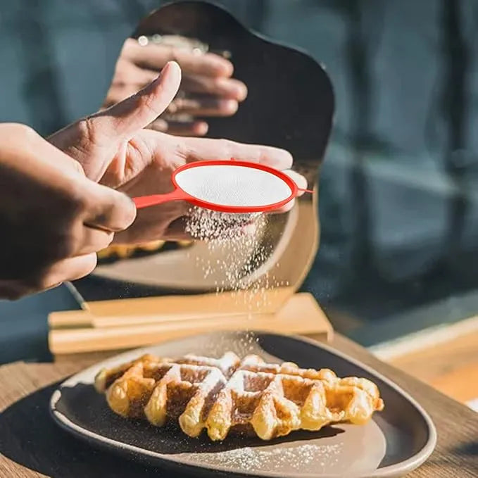 Multipurpose Plastic Strainer with Handle – Fine Mesh Kitchen Sieve, Colander & Flour Filter | Durable Food Strainer for Washing Rice, Pasta & Vegetables