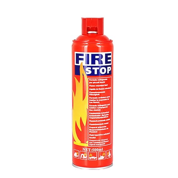 Fire Extinguisher for Car & Home 500ml | Portable Compact Fire Safety Extinguisher with Mounting Stand | Pack of 2