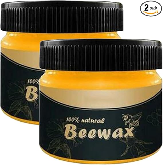 Beeswax Polish Wood Furniture Cleaner | Natural Wood Care for Doors, Tables, Chairs & Floors | 2 Pack