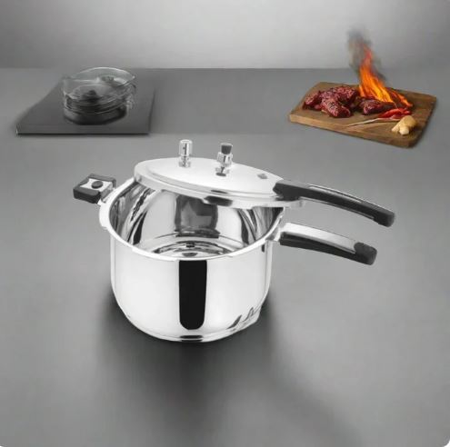 Alpha Stainless Steel Double Bottom Heavy Weight Pressure Cooker