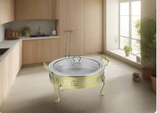 Golden Stainless Steel Chefing Dish – Premium Buffet Server
