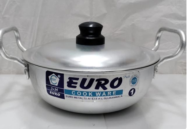 Heavy Anodized Silver Karahi – Euro Style Design