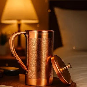 Premium Pure Copper Jug with Lid – 1.5 Liter Water Pitcher