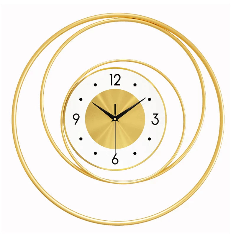 Metallic Orbial Look Golden Wall Clock