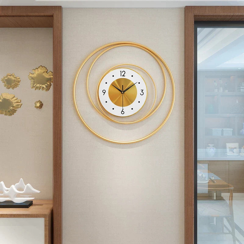 Metallic Orbial Look Golden Wall Clock