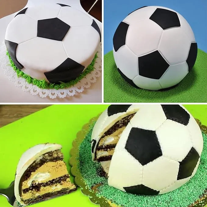 4-Piece Soccer Cookie Cutter Set – White Food-Grade Plastic Hexagon & Pentagon Cutters for Biscuits, Fondant & Cake Decorating | Multi-Size Football Pattern Moulds