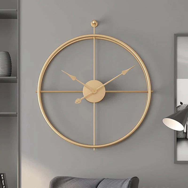 Metallic Golden And Black Color Wall Clock