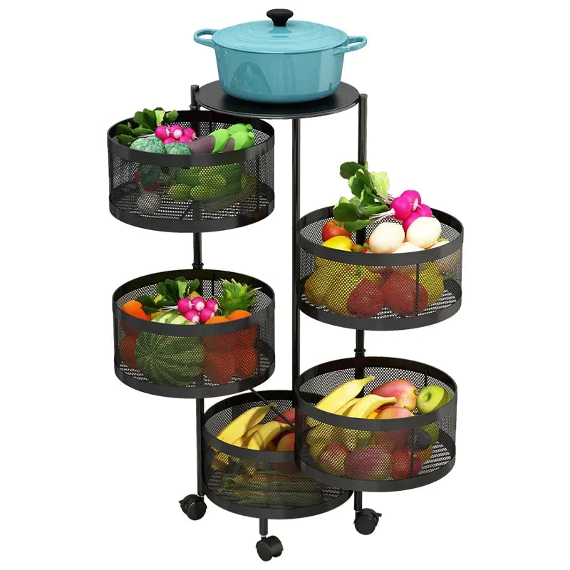 Premium Round Metal Trolley - AllThings