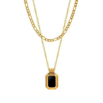 Black Onyx Two Layer Necklace