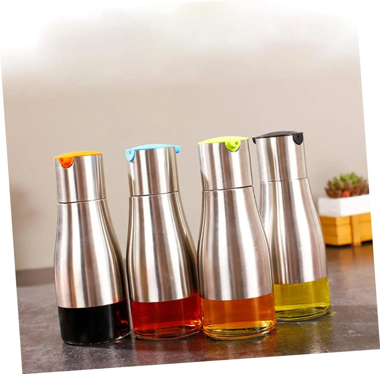 Stainless Steel Oil Dispenser Bottle – Metal Cooking Oil Container for Kitchen, Liquid Oil Storage & Pouring