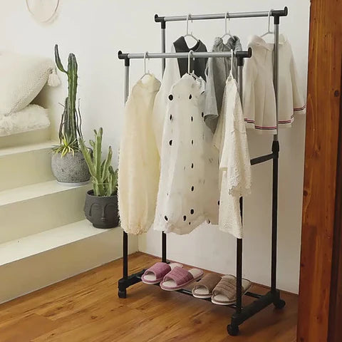 Double-Pole Clothes Rack