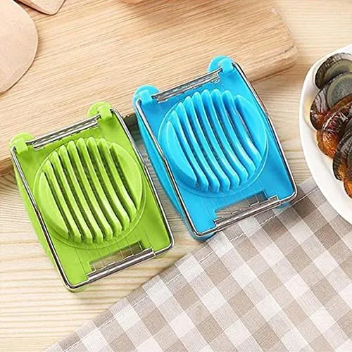 Plastic Multi-Purpose Egg Cutter & Slicer – Durable Kitchen Tool with Stainless Steel Wires for Perfect Egg, Fruit & Vegetable Slices