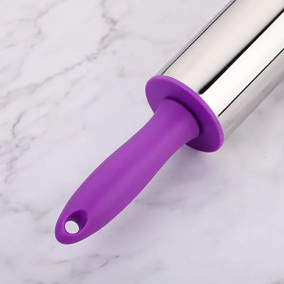 Stainless Steel Rolling Pin – Smooth Professional Metal Dough Roller for Baking, Pastry, Fondant, Pizza, Cookies & Pasta