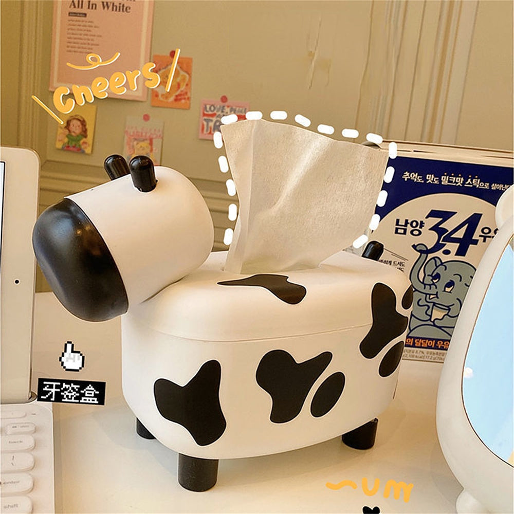 Cow Style Tissue Box and Toothpick Holder