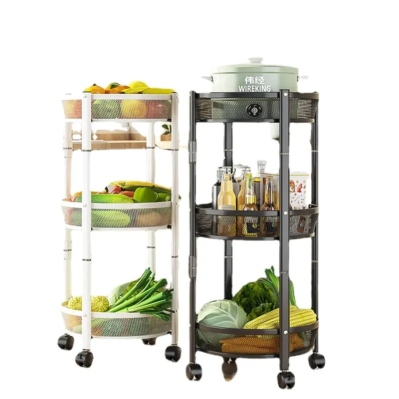 Three-Tier Foldable Kitchen Trolley - AllThings