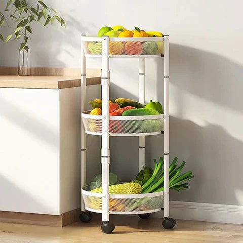 Three-Tier Foldable Kitchen Trolley - AllThings