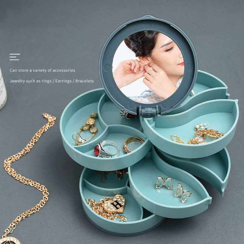 Mirror Rotating Plastic Jewellery Box - AllThings