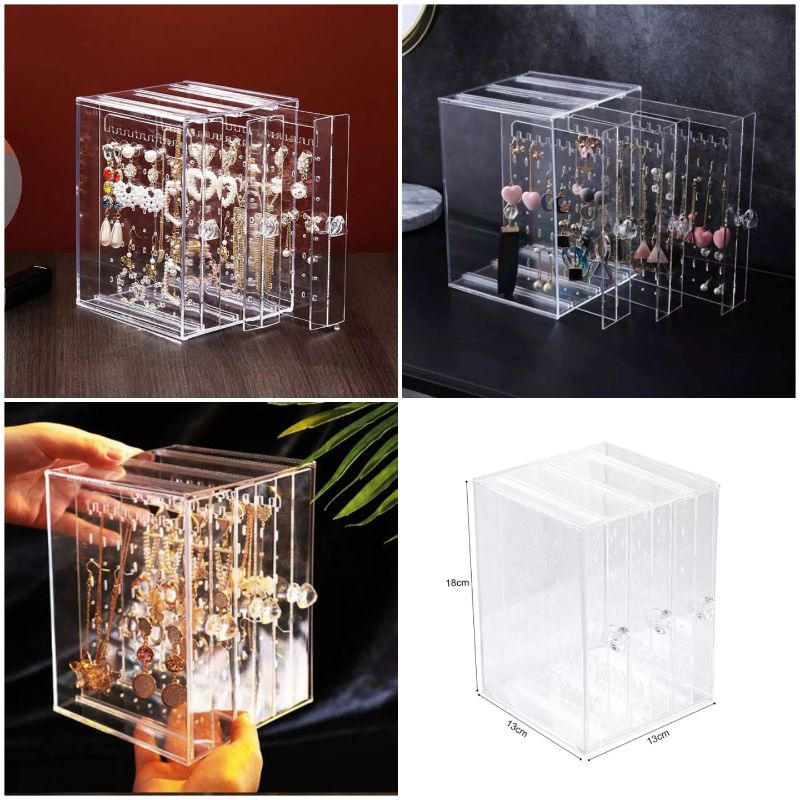 Transparent 3 Layer Earring Organiser - AllThings