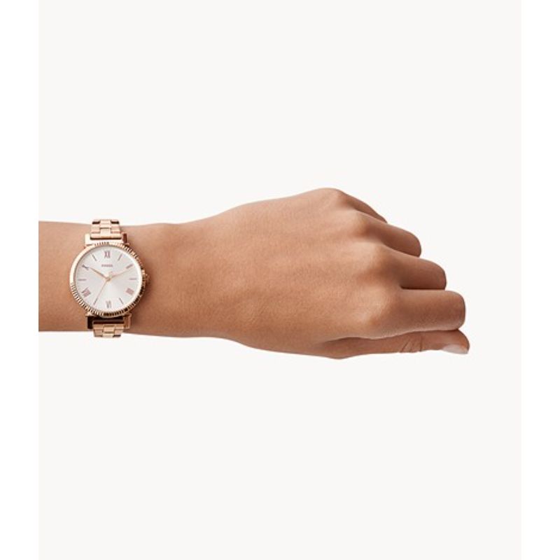 Fossil Daisy Three-Hand Rose-Gold-Tone Stainless-Steel Watch-ES4791