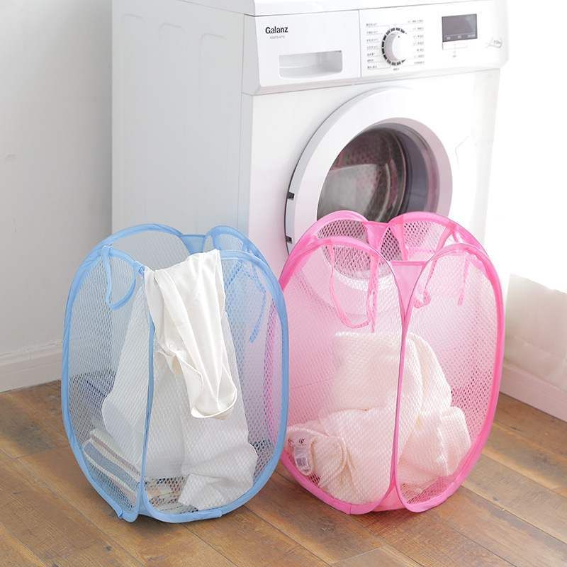 Foldable net laundry basket