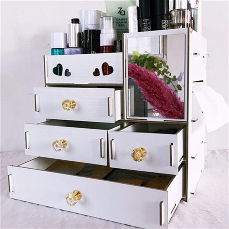 3-Layer Attachable Wooden Cosmetic Organizer